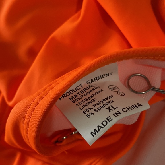 Orange one piece bathing suit - Picture 3 of 7